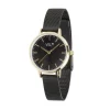 Montre femme bracelet maille milanaise inox noir < Gifi New