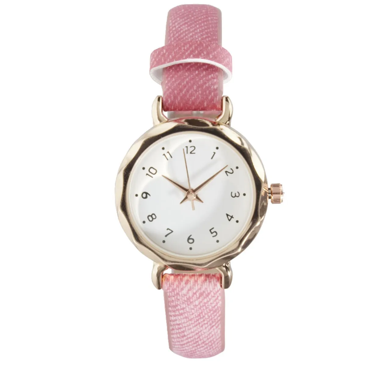 Montre femme cadran rond acier doré Ø2,6xH20,5cm (2 modèles noir ou rose) < Gifi Sale