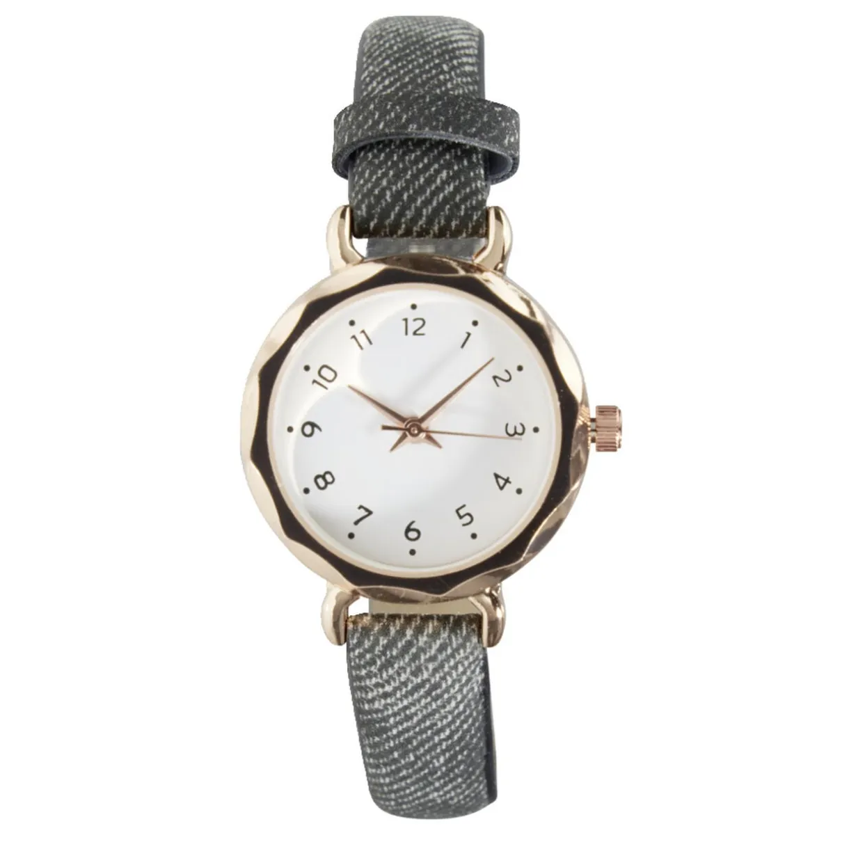 Montre femme cadran rond acier doré Ø2,6xH20,5cm (2 modèles noir ou rose) < Gifi Sale