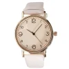 Montre femme cadran rond acier doré bracelet simili Ø3,5xH23cm (4 modèles)
