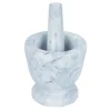 Mortier avec pilon effet marbre gris Ø10,5xH10cm