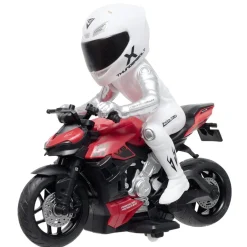 Moto télécommandée 1/10 lumineuse USB 21x9xH19cm (2 modèles)