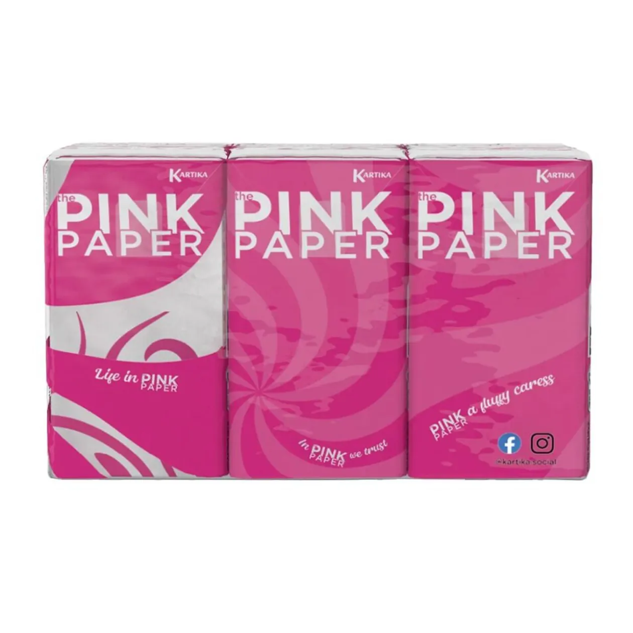 Mouchoirs Pink Paper 6 paquets de 9 feuilles 4 plis