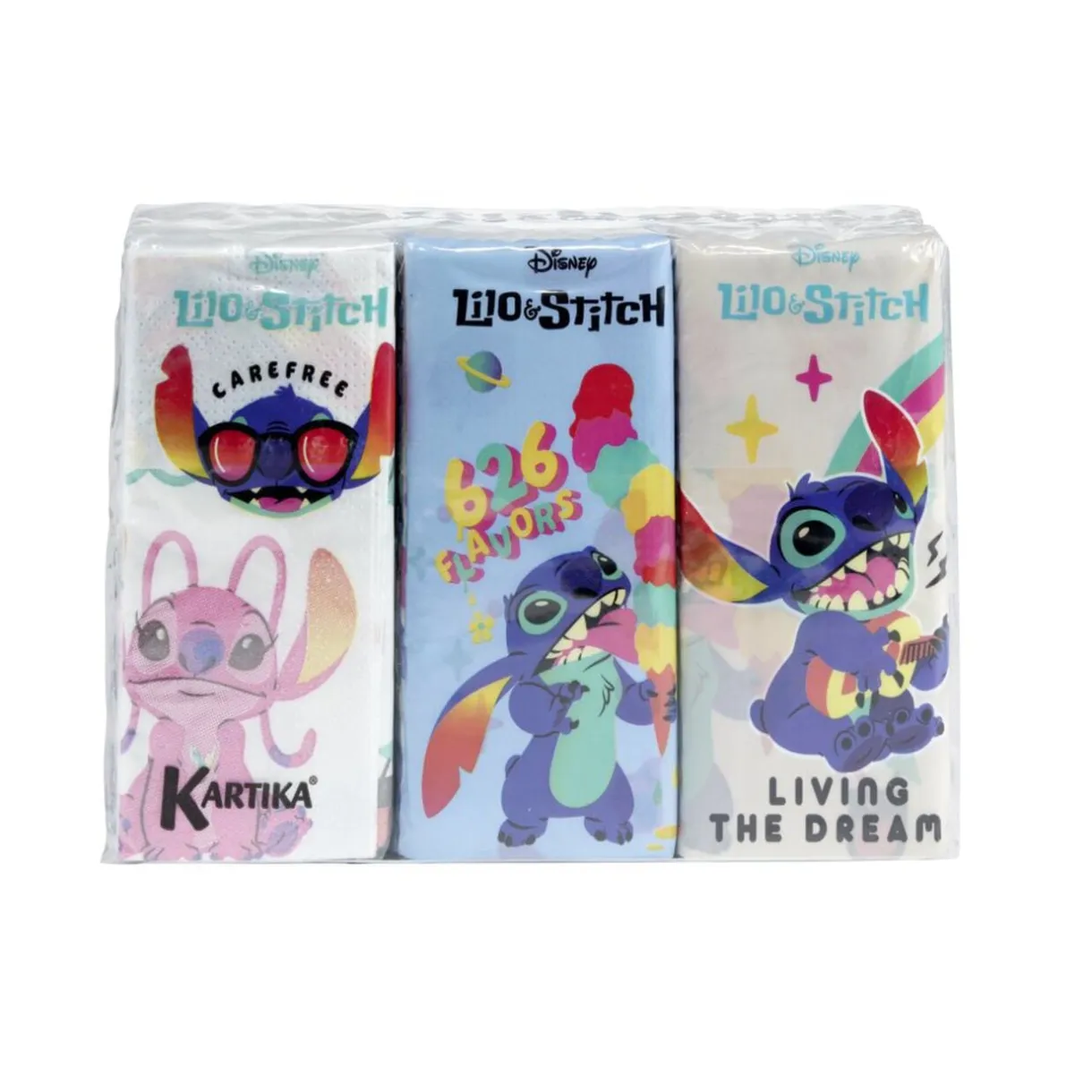 Mouchoirs Stitch 6 paquets de 9 feuilles 4 plis < Gifi