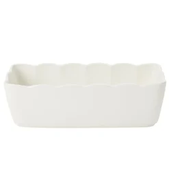 Moule à cake rectangulaire en céramique bord festonné 28x13xH9cm (2 modèles)