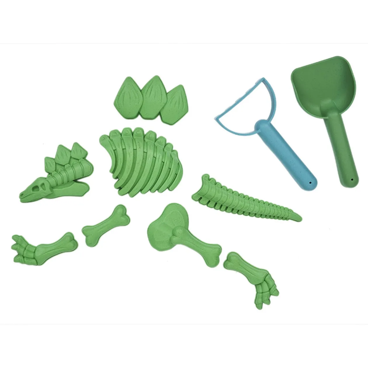 Moule dinosaure avec pelle et rateau 9 pièces