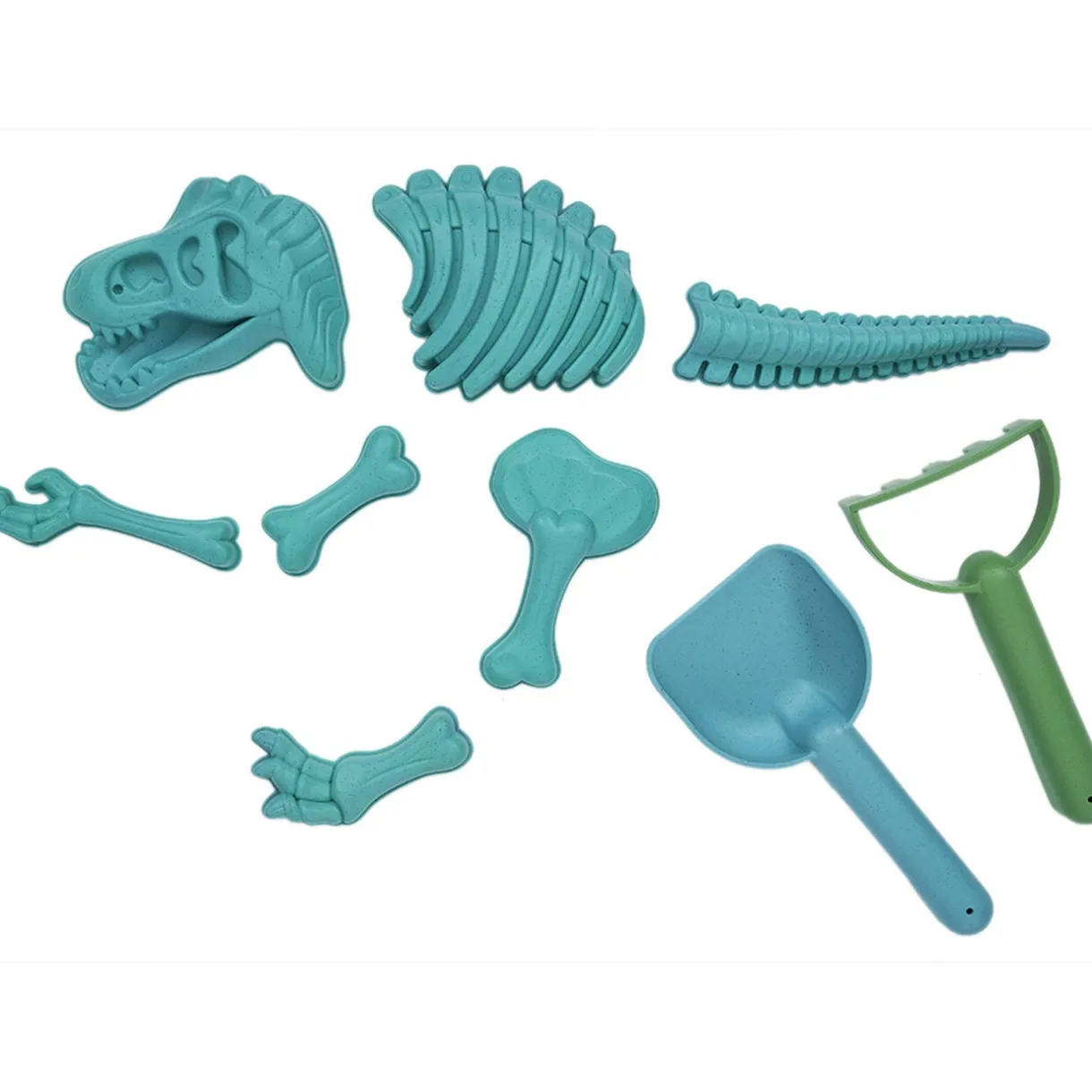 Moule dinosaure bleu avec pelle et rateau 9 pièces < Gifi Discount
