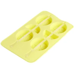 Moule à glaçon brochette forme citron-silicone jaune 18,3x11,4xH1,5cm