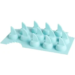 Moule à glaçon forme aileron requin - 100% silicone bleu 20x12xH3,3cm