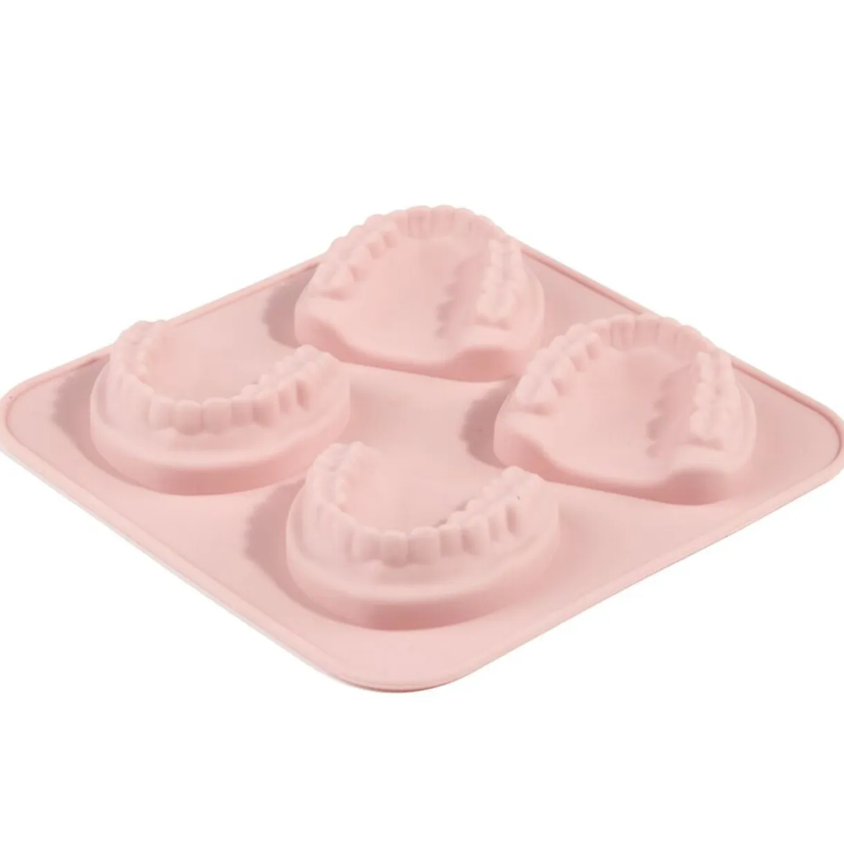 Moule à glaçons x4 dentier silicone rose 15x15x2cm < Gifi Hot