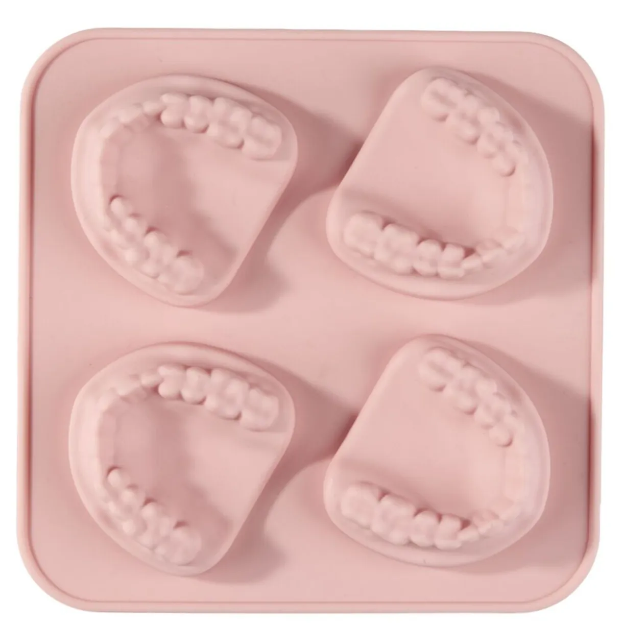 Moule à glaçons x4 dentier silicone rose 15x15x2cm < Gifi Hot