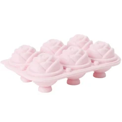 Moule à glaçon x6 forme fleur silicone rose 12,5x18cm