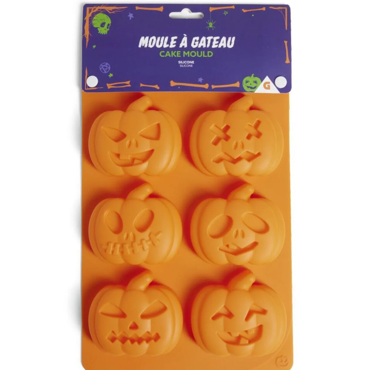 Moule à gâteau Halloween silicone orange 27x18xH3cm
