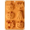 Moule à gâteau Halloween x6 silicone orange 18x27cm