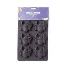 Moule gâteau silicone Halloween x6 chauve souris 27x18xH3cm