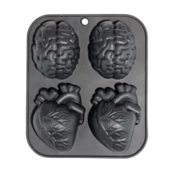 Moule à gâteau x4 coeur et cerveau silicone noir < Gifi Best