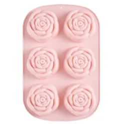 Moule à gâteau x6 fleur rose silicone 16,5x22,5cm < Gifi Discount
