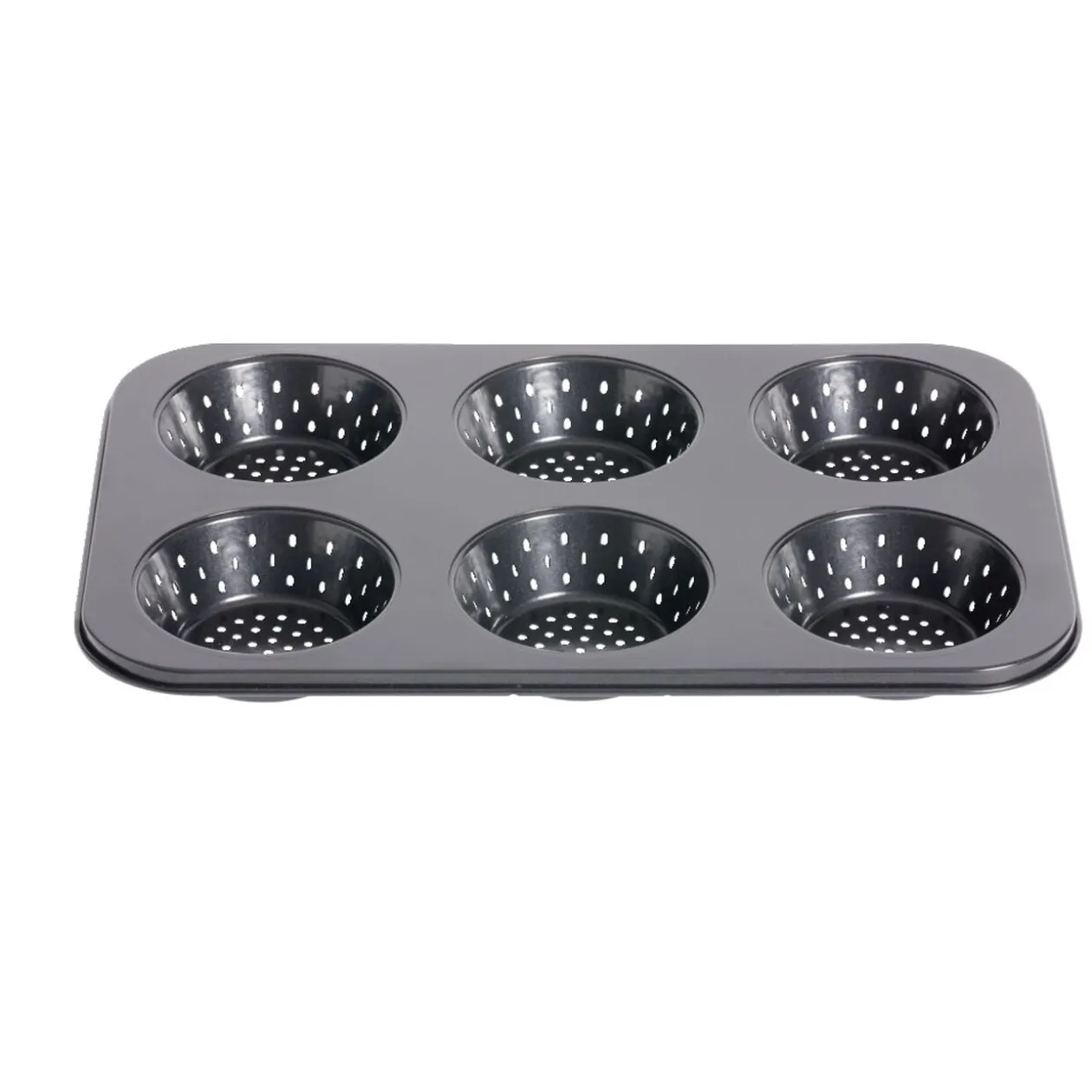 Moule à muffin perforé acier noir 33,6x22xH3cm