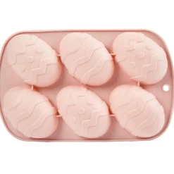 Moule silicone oeuf de Pâques à motifs en relief x 6