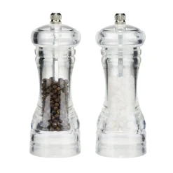 Moulin à sel et poivre x2 plastique transparent Ø5xH14cm < Gifi Discount