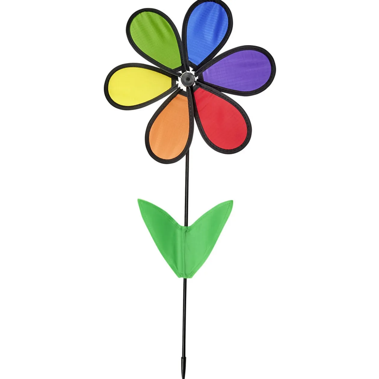 Moulin à vent à planter forme fleur multicolore H54cm