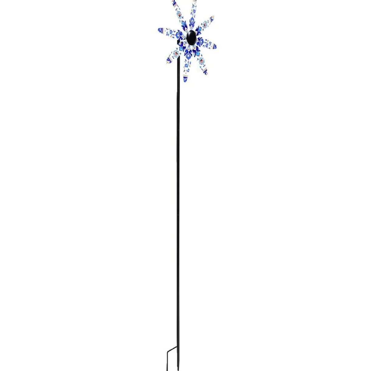 Moulin à vent XL à planter en métal décoré bleu 40,5x23xH180cm < Gifi