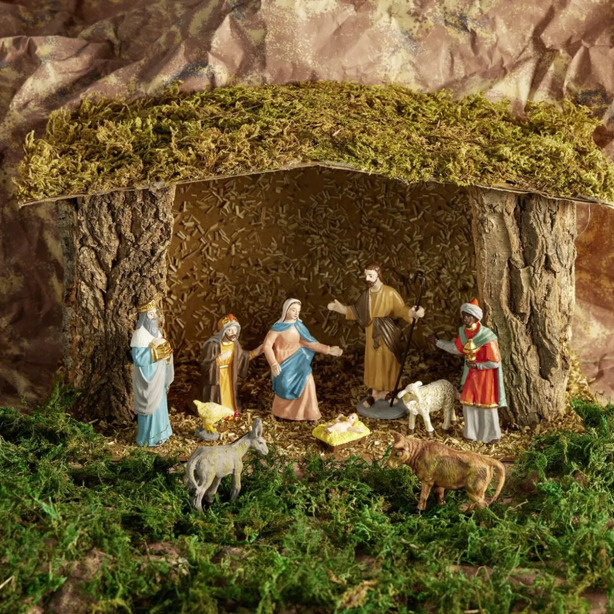 Mousse pour crèche de Noël vert 50g