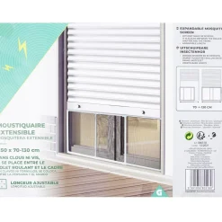 Moustiquaire de fenêtre en aluminium extensible L70/130xH50cm < Gifi Discount