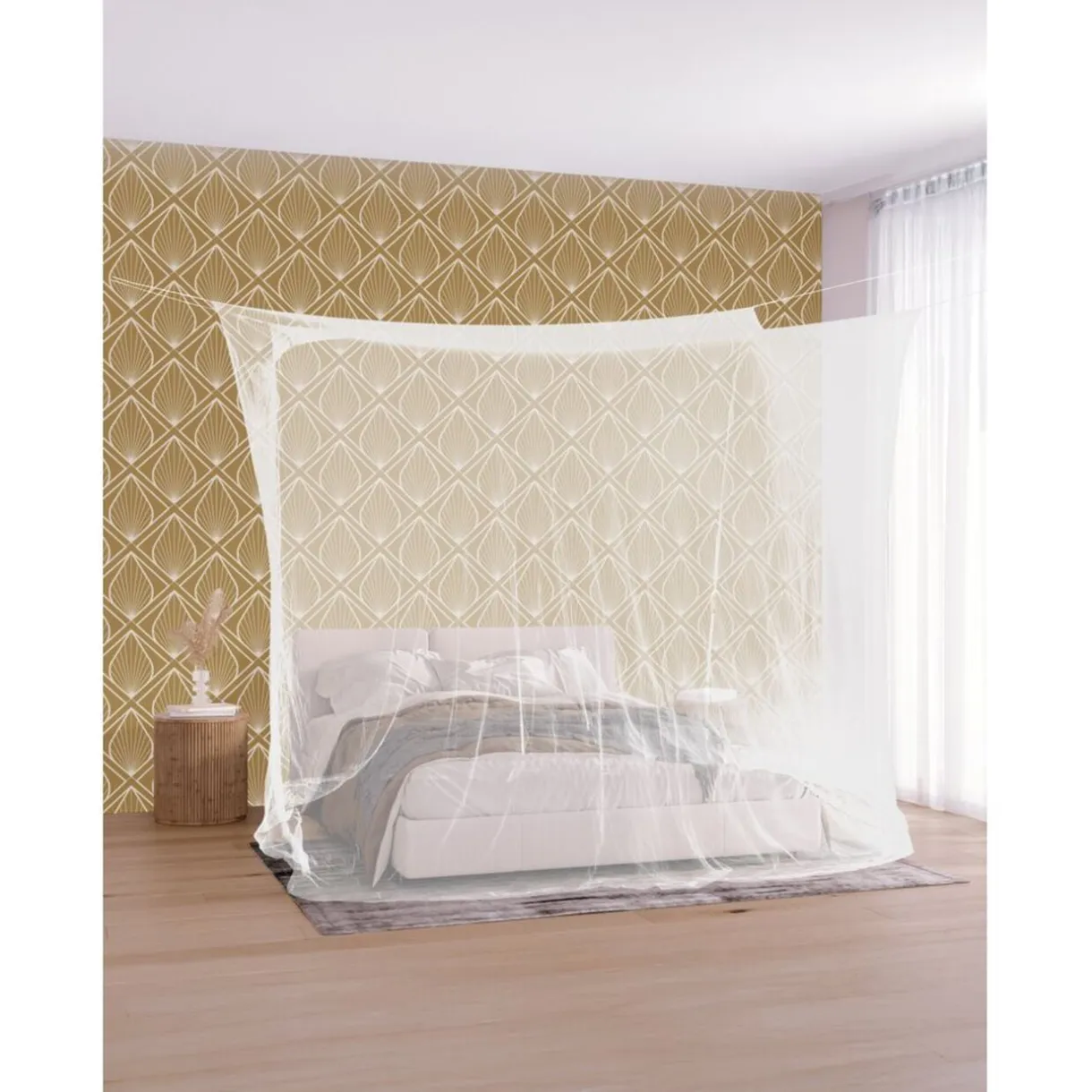 Moustiquaire filet à suspendre blanc 200x200x200cm avec sac < Gifi Sale