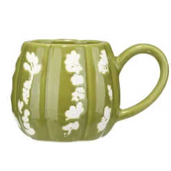 Mug automne céramique motif floral blanc 13x9xH8cm (2 modèles vert ou rouge) < Gifi Outlet