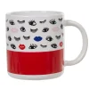 Mug blanc et rouge motif oeil et bouche < Gifi Clearance