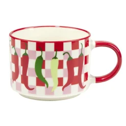 Mug céramique motifs piments Ø13xH8,5cm (2 modèles)
