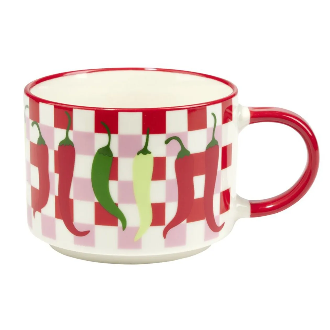 Mug céramique motifs piments Ø13xH8,5cm (2 modèles)