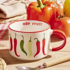 Mug céramique motifs piments Ø13xH8,5cm (2 modèles)