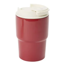 Mug de transport isotherme 350ml inox et plastique Ø8,5xH14cm (2 modèles)