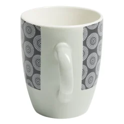 Mug en porcelaine motif rosace noir blanc 33cl