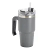 Mug isotherme inox 550ml avec couvercle et paille Ø8,5xH28,5cm
