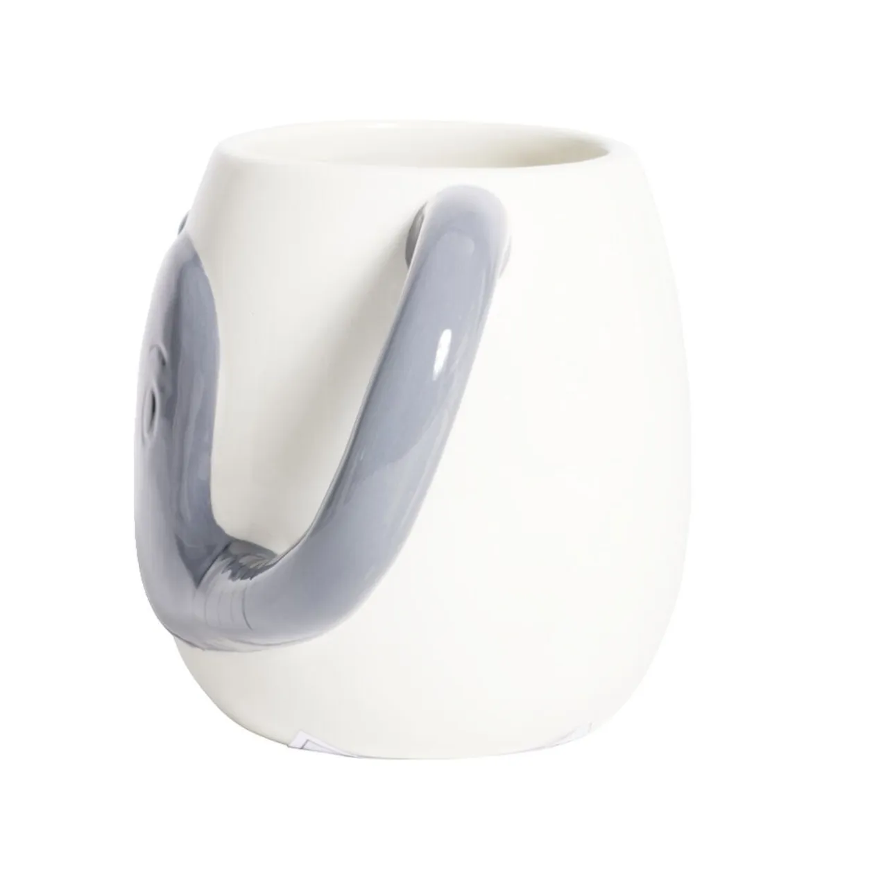 Mug éléphant dolomite blanc et gris Ø10xH10cm