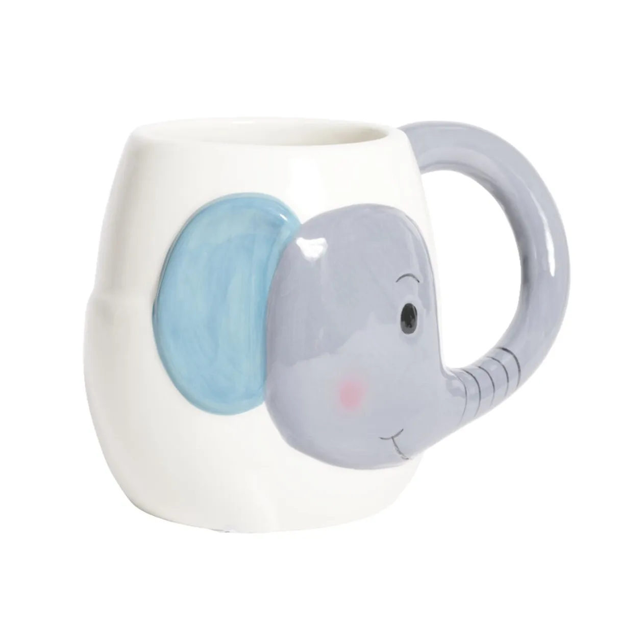 Mug éléphant dolomite blanc et gris Ø10xH10cm