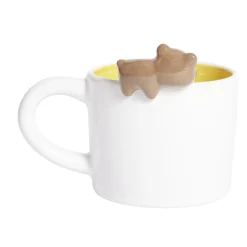Mug ours dolomite blanc et jaune Ø10,5xH10,5cm