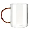 Mug verre transparent avec anse ambre 300ml Ø7xH9cm < Gifi Clearance