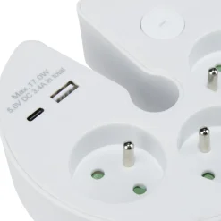 Multiprise 3 entrées 1 port USB-A et USB-C (2 modèles) < Gifi Discount