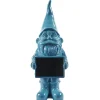 Nain de jardin avec pancarte craie uni bleu H30cm