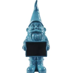 Nain de jardin avec pancarte craie uni bleu H30cm