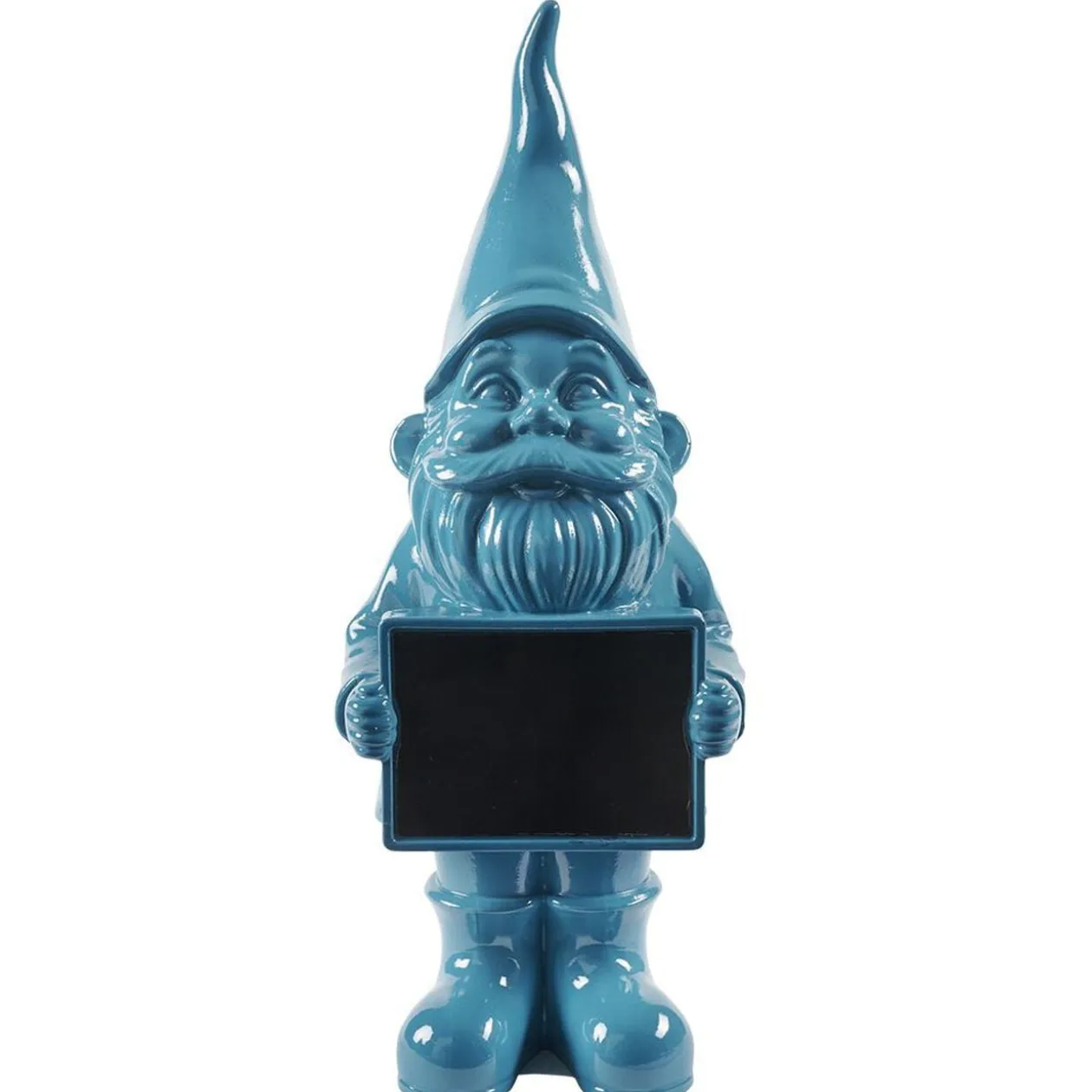Nain de jardin avec pancarte craie uni bleu H30cm