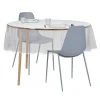 Nappe cristal carrée transparente motif dentelle 160x160cm
