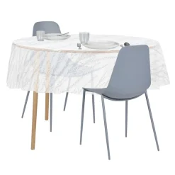 Nappe cristal ronde transparente motif lavande Ø150cm