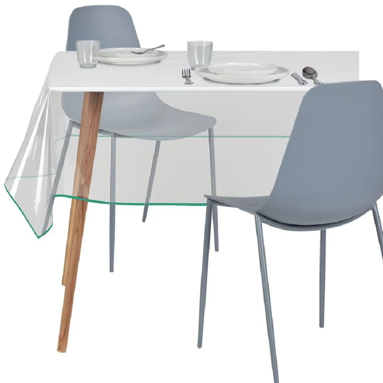 Nappe cristal transparent biais coloré 140x240 cm < Gifi New