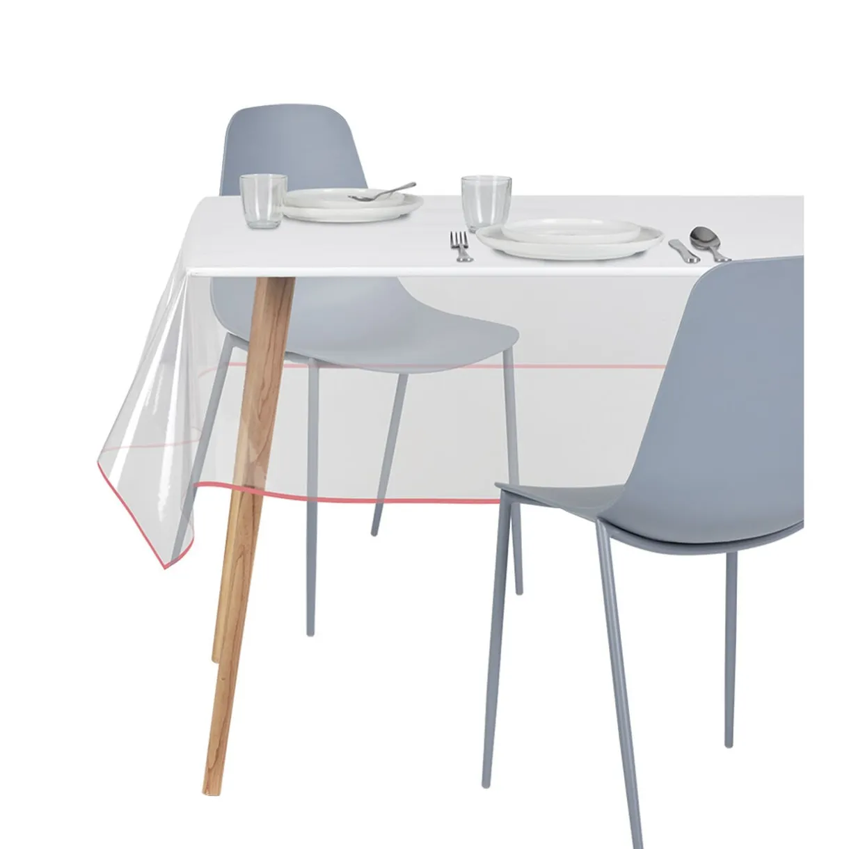 Nappe cristal transparent biais coloré 140x240 cm < Gifi New