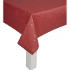 Nappe damassée rouge et étoiles dorées